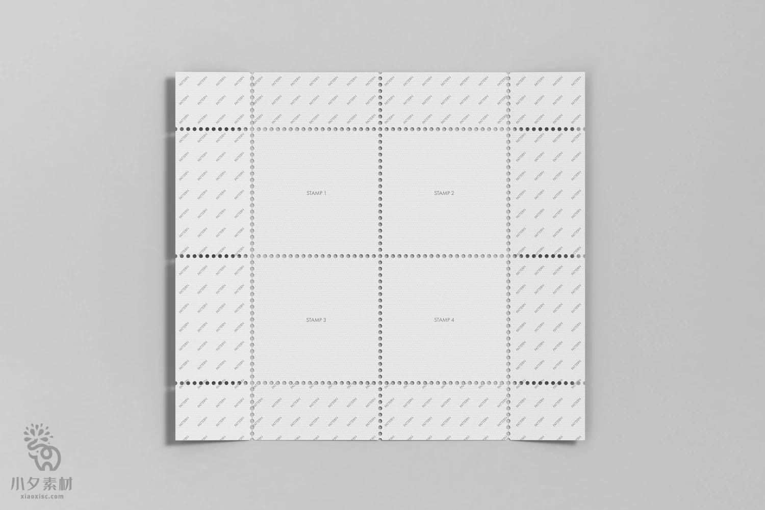 正方形邮票优惠券卡卷智能贴图样机模板PSD分层设计素材【008】